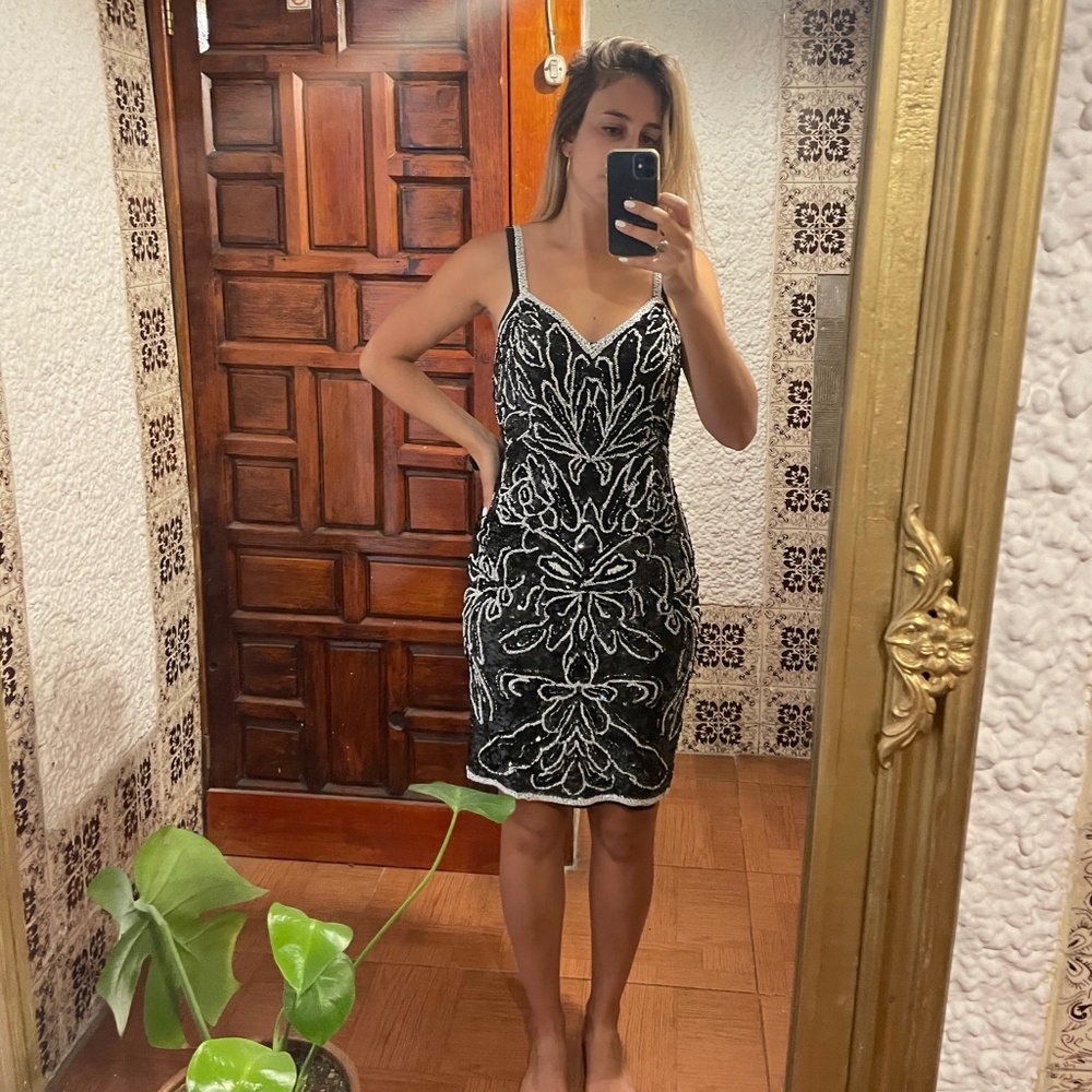 80s Vintage Sequin Cocktail Dress